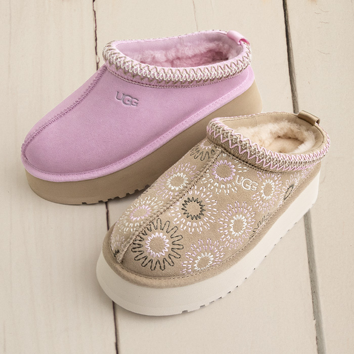 Shop Clogs. Image features UGG Tazz Sun Stitch Slipper