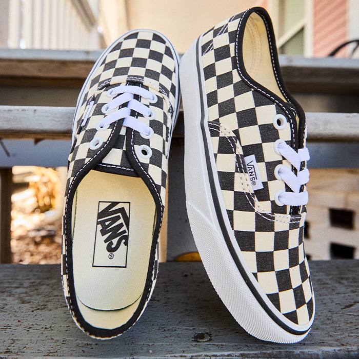 Shop Prints and Patterns featuring the vans checkered authentic skate shoe