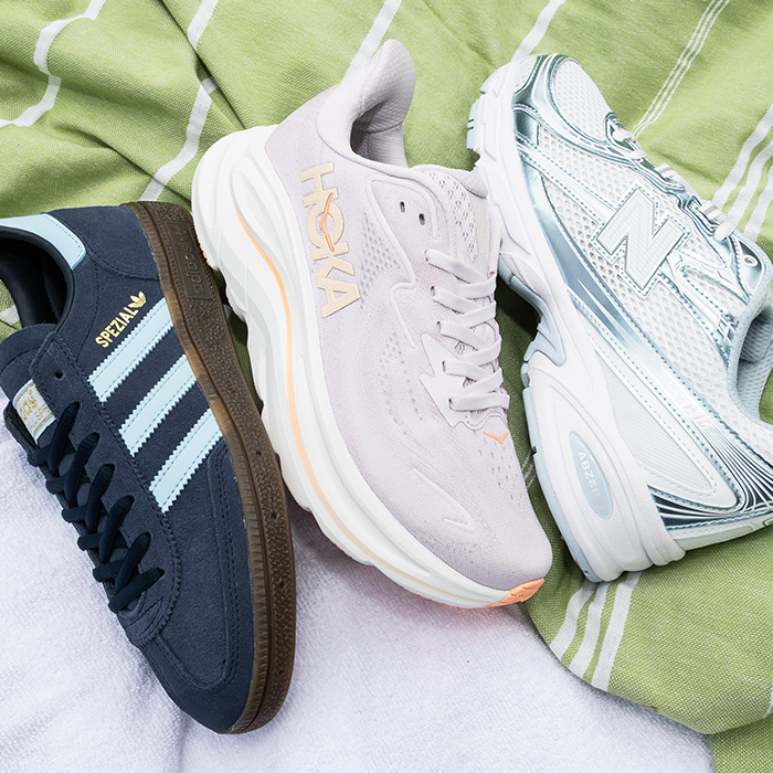 Shop sneakers for the summer. Styles in HOKA, adidas, New Balance and more