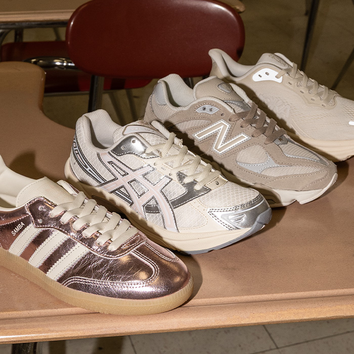 Shop sneakers in top brands for back to school including ASICS, New Balance, HOKA and more