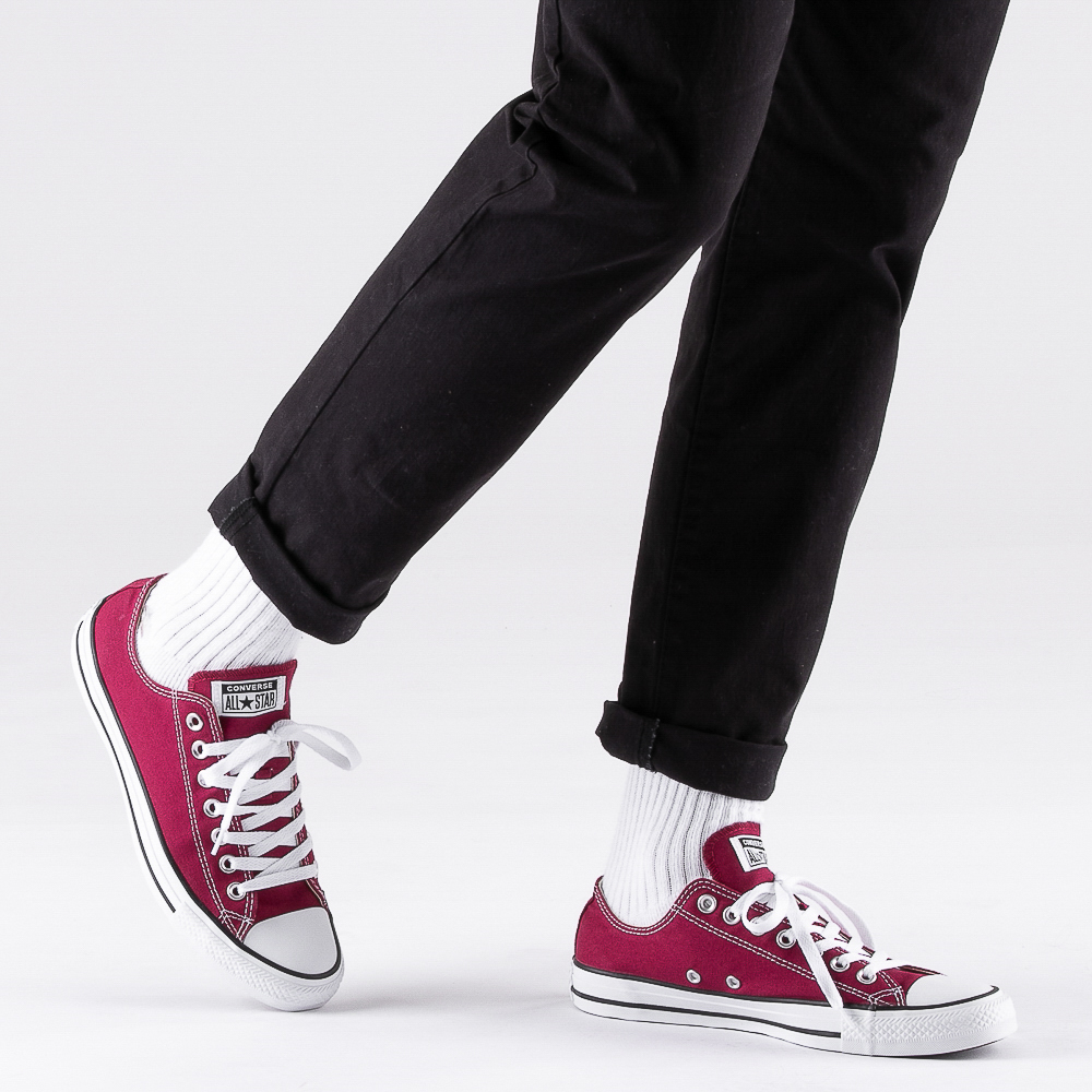 maroon and white converse