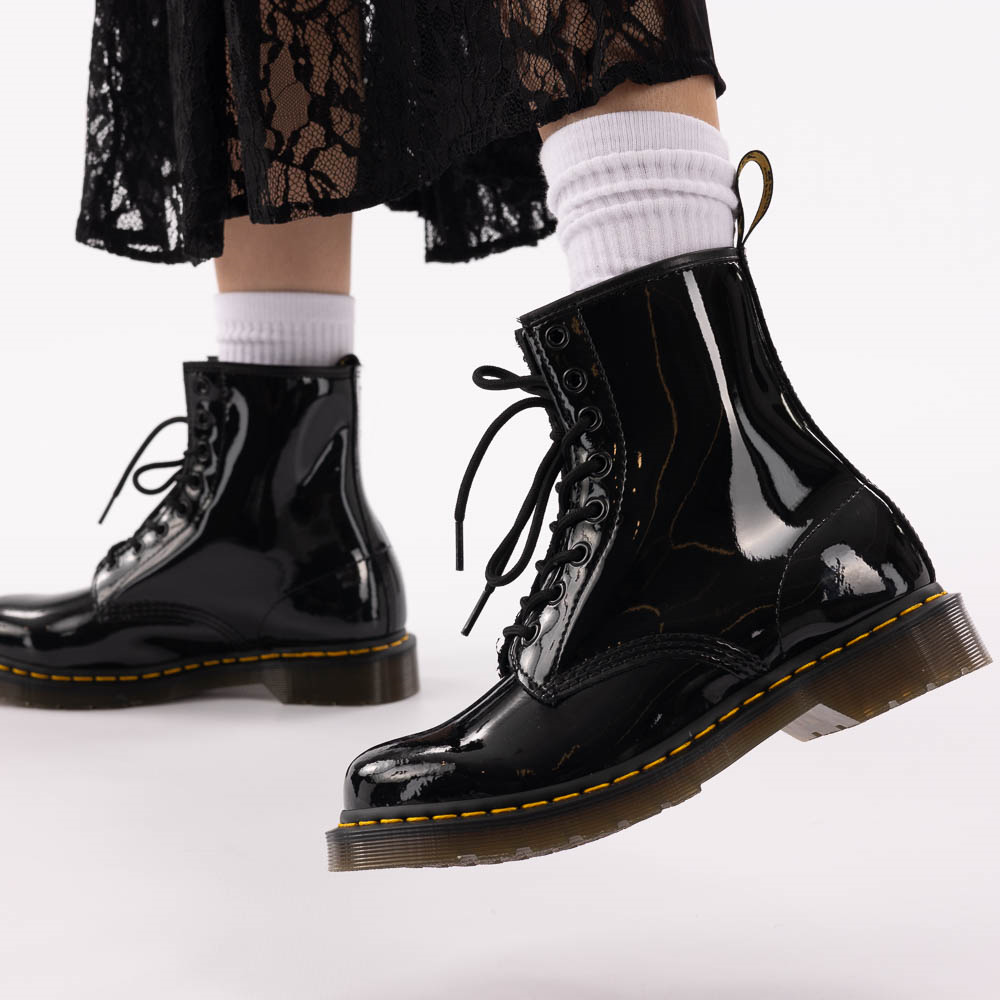 black patent doc martens shoes