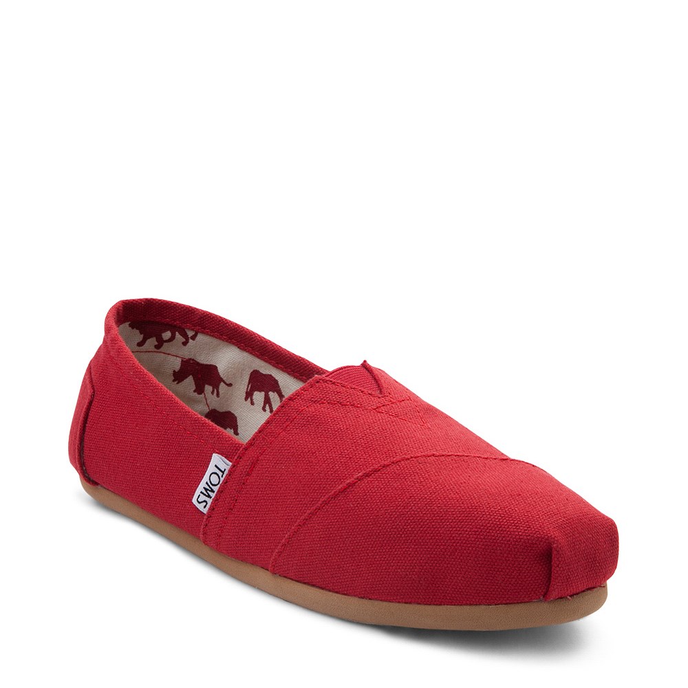 red slip on shoes