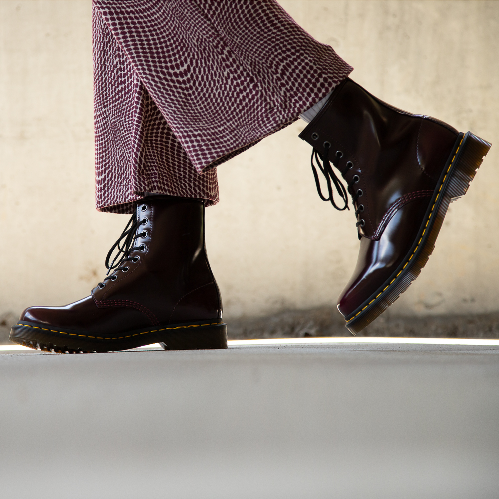 Red vegan doc store martens