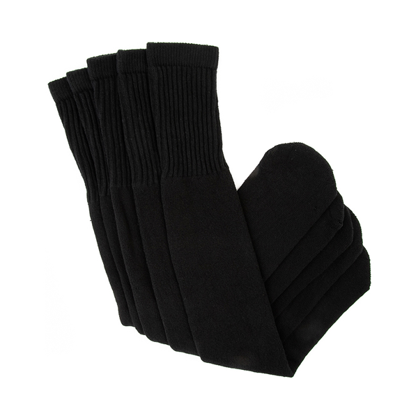 Main view of Mens Tube Socks 5 Pack - Black