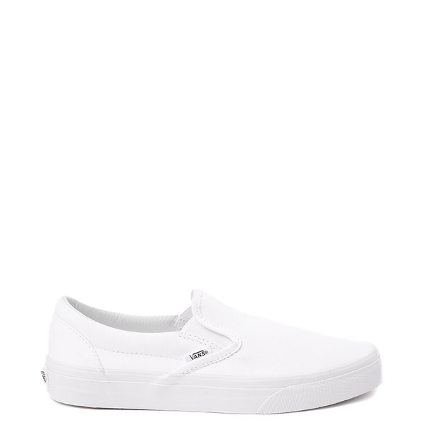 solid white slip on vans