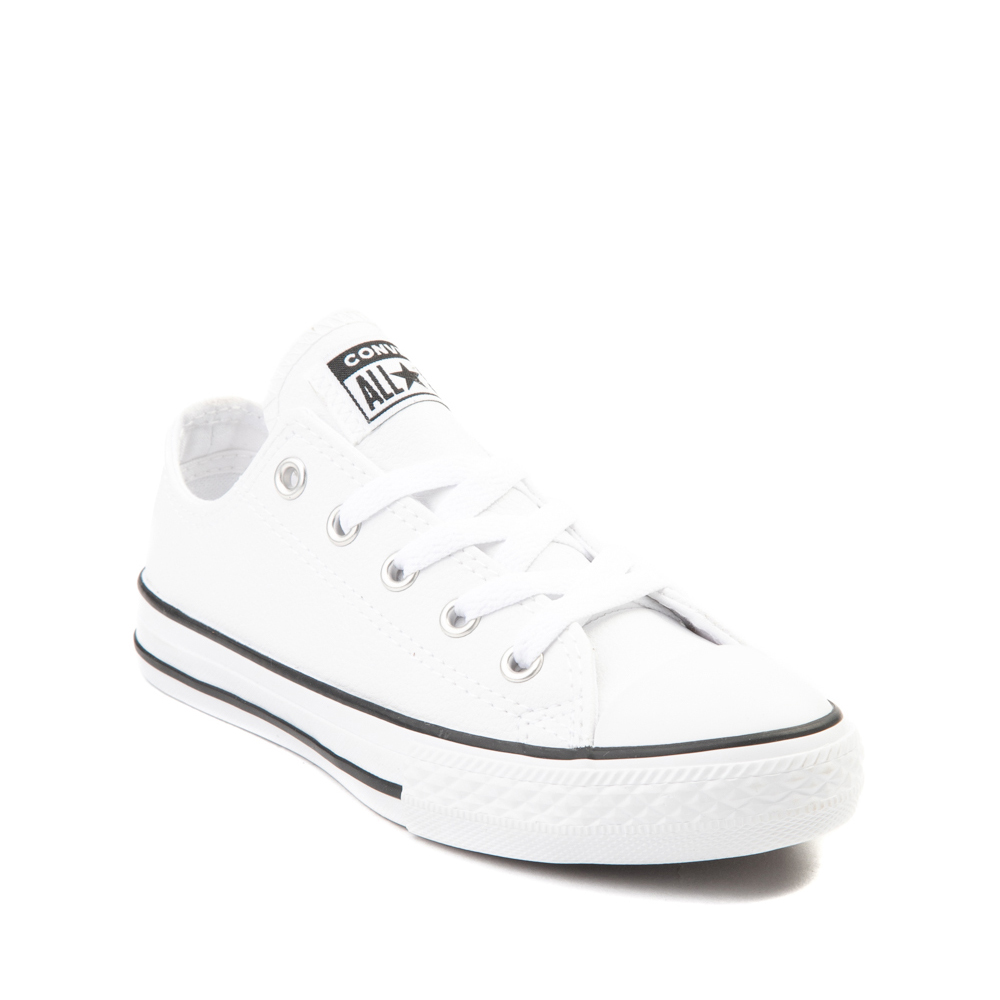 Converse Chuck Taylor All Star Lo Leather Sneaker - Little Kid - White ...