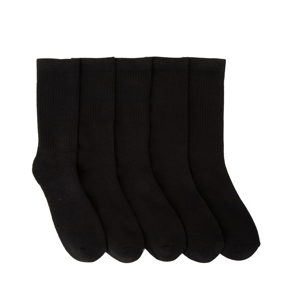Womens Crew Socks 5 Pack - Black