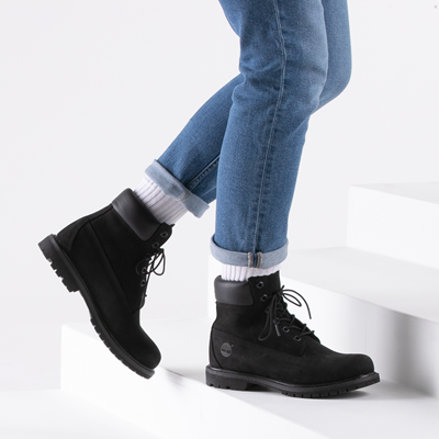 all black timberland boots womens
