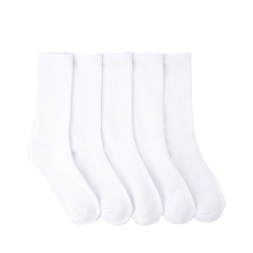 Womens Crew Socks 5 Pack - White