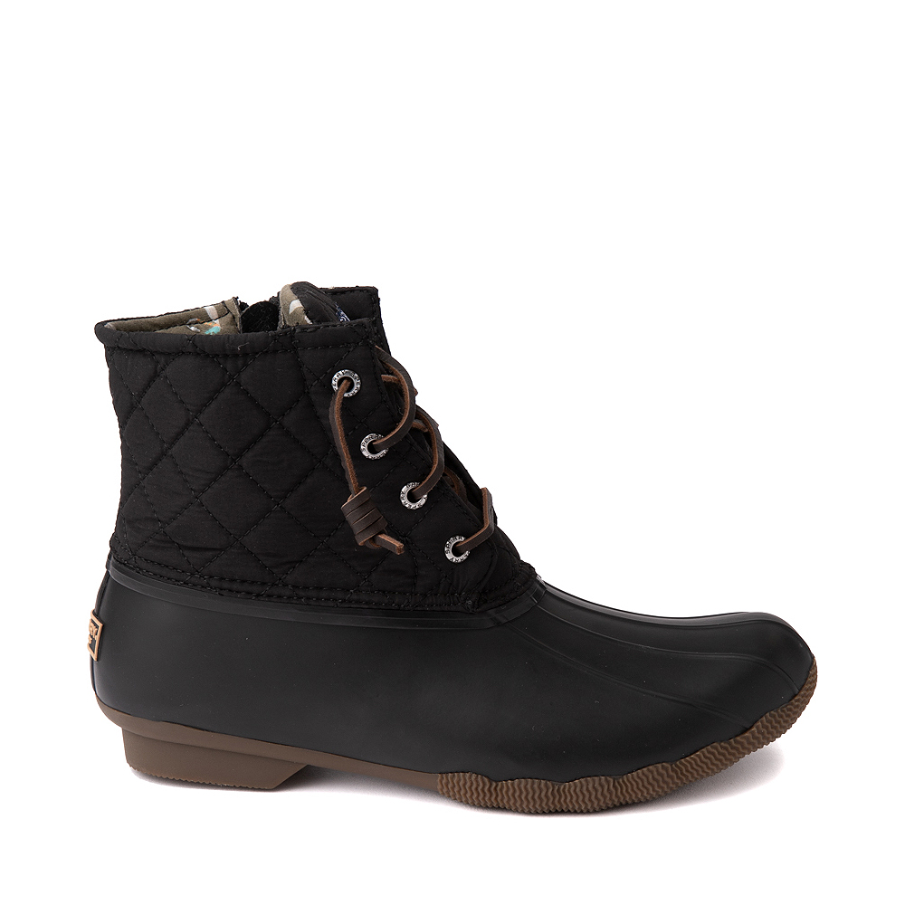 sperry boots black quilted