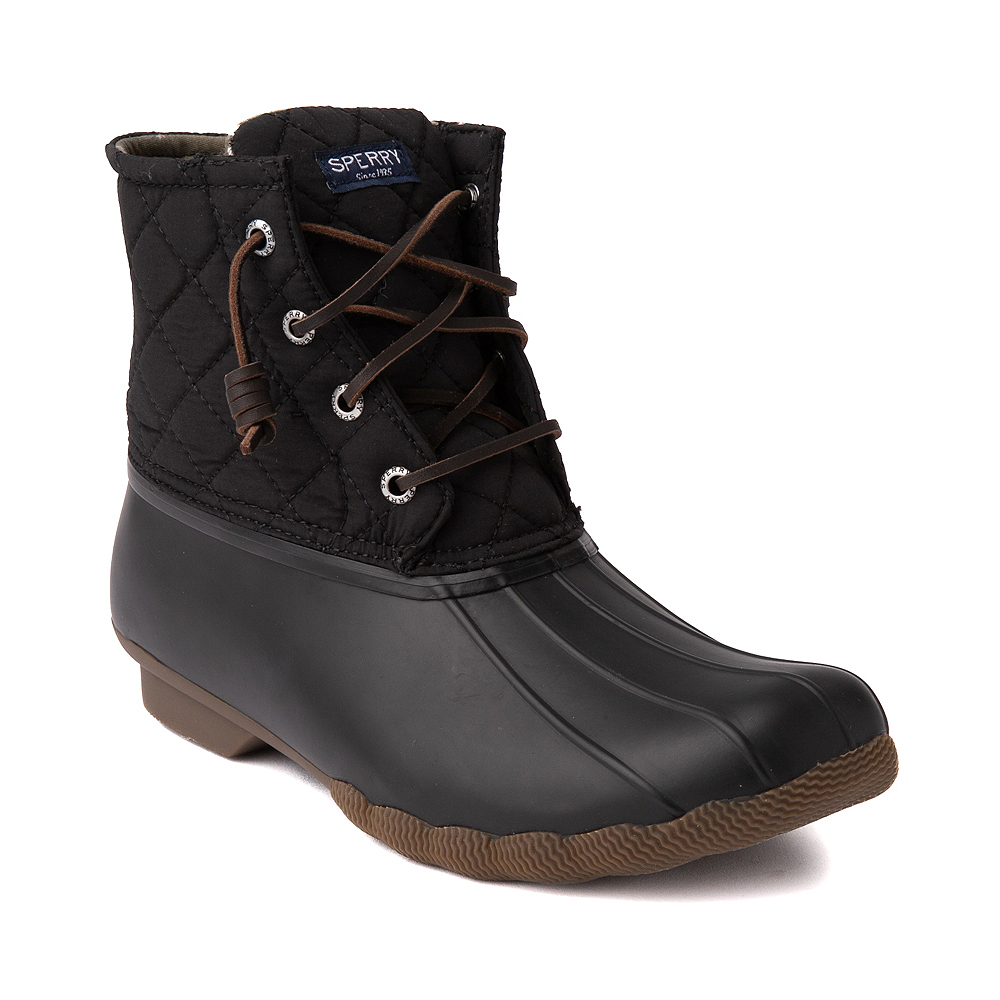 sperry duck boots women black