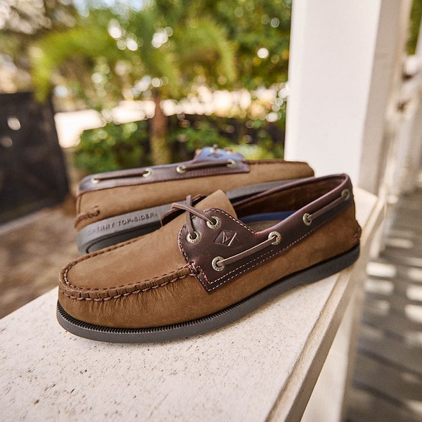 alternate view Mens Sperry Authentic Original&trade; 2-Eye Boat Shoe - Dark BrownALT1B