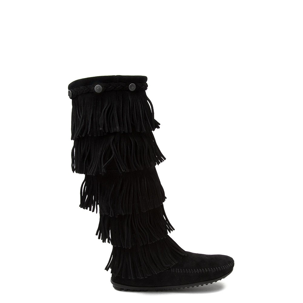 black minnetonka boots