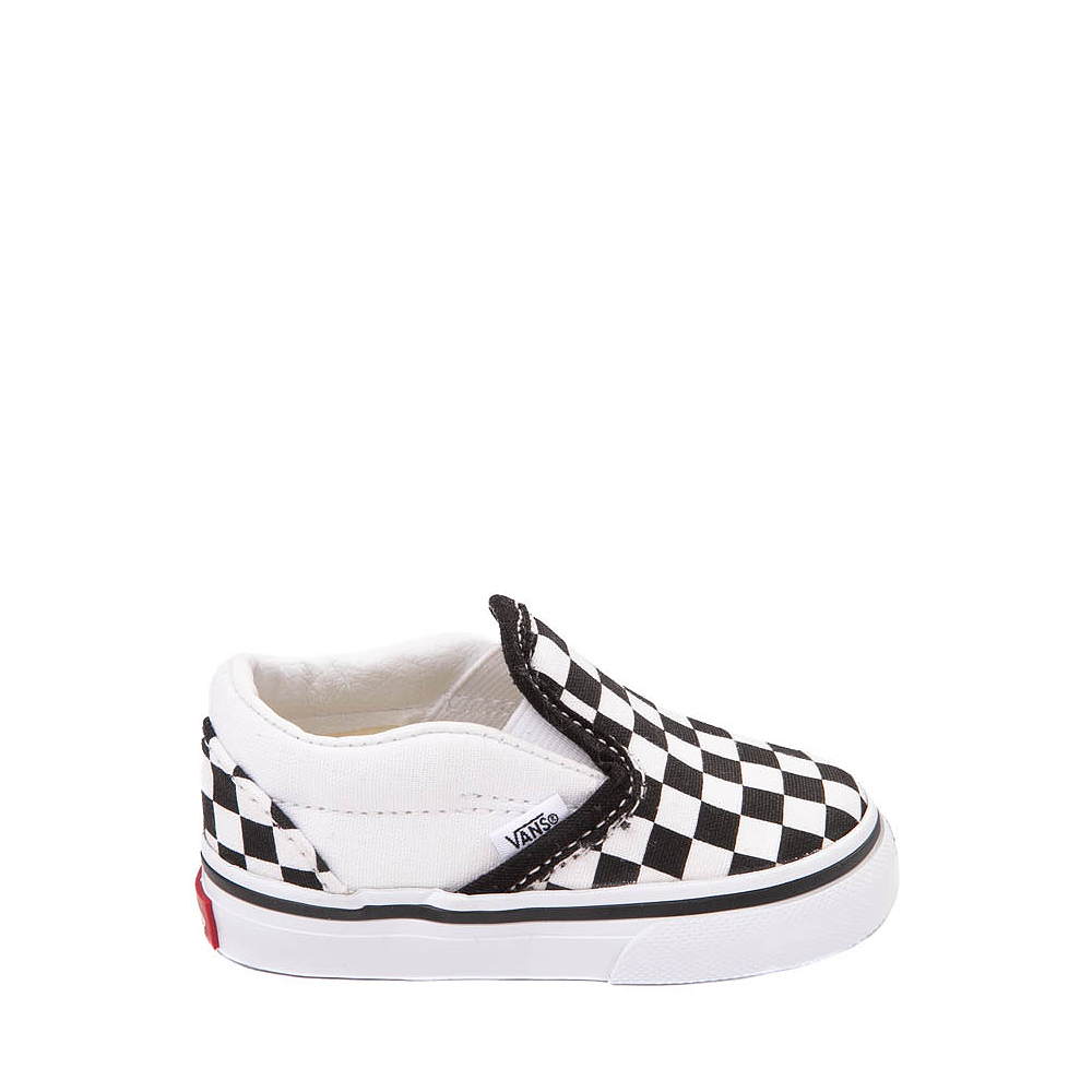Vans Slip-On Checkerboard Skate Shoe - Baby / Toddler - Black / White