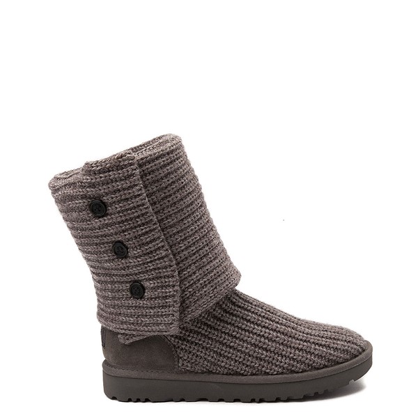 Main view of Womens UGG&reg; Classic Cardy Knit Boot - Charcoal