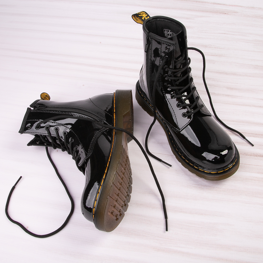 Infant 1460 Patent Leather Lace Up Boots in Black