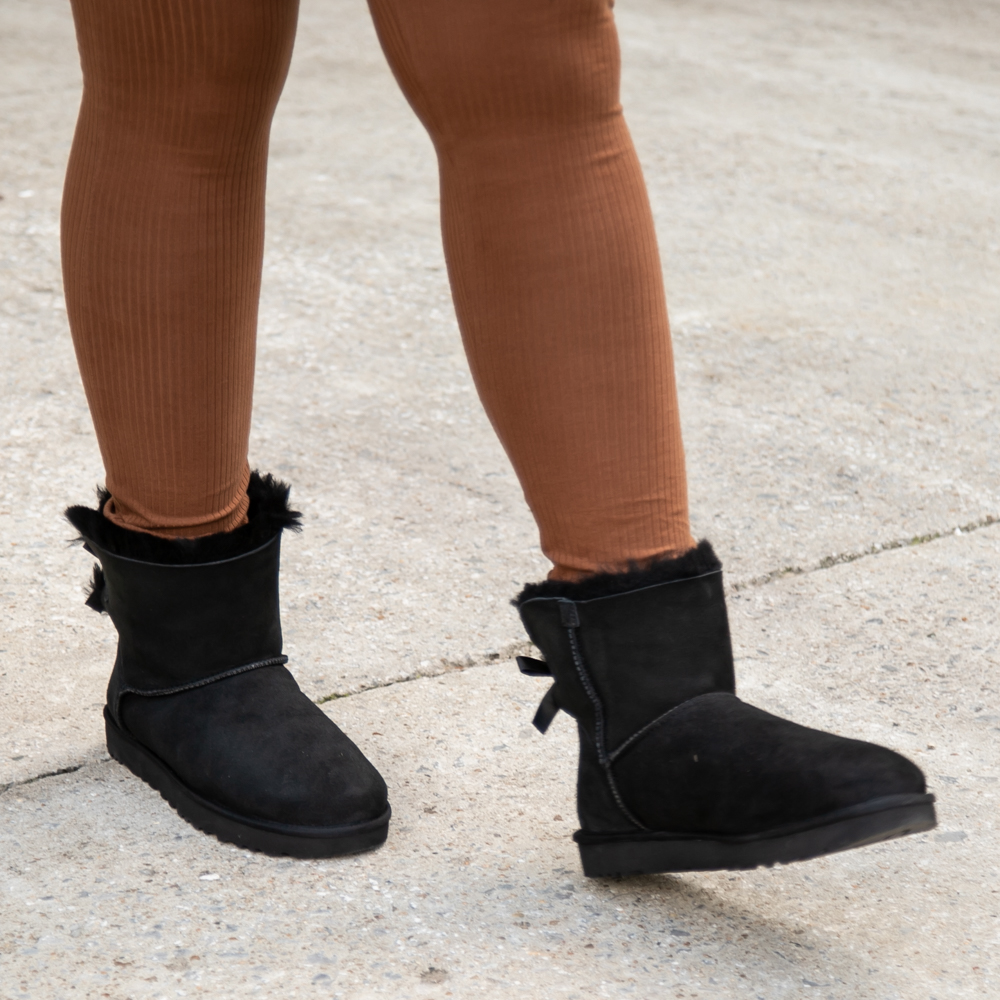 Womens UGG® Mini Bailey Bow II Boot - Black