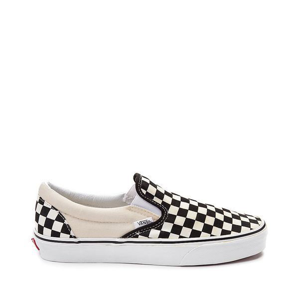 Vans Slip-On Checkerboard Skate Shoe - Black / White | Journeys