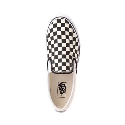 pure white and black checkerboard vans