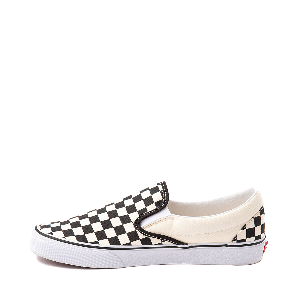 black and white low top vans checkered 