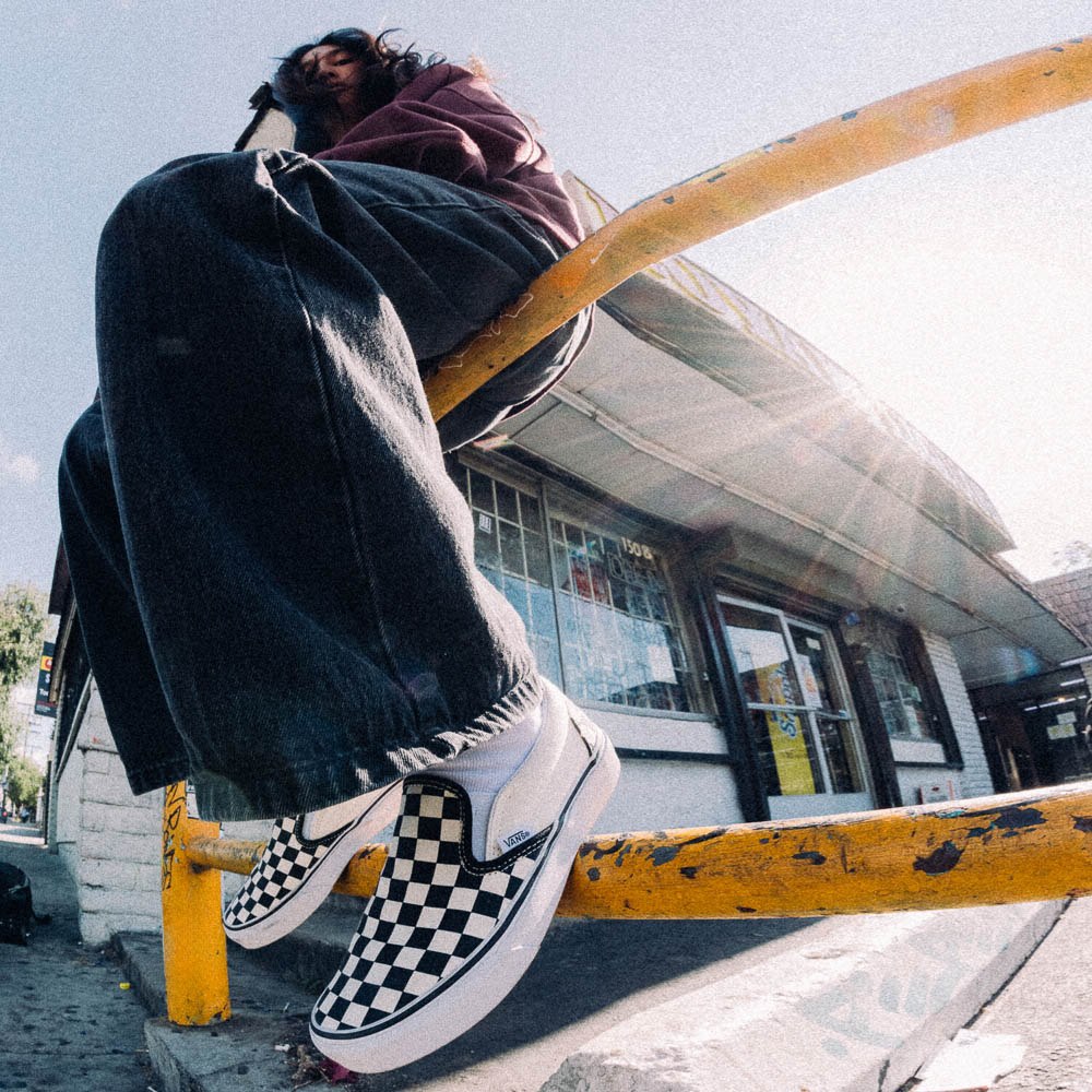 checkered skateboard vans