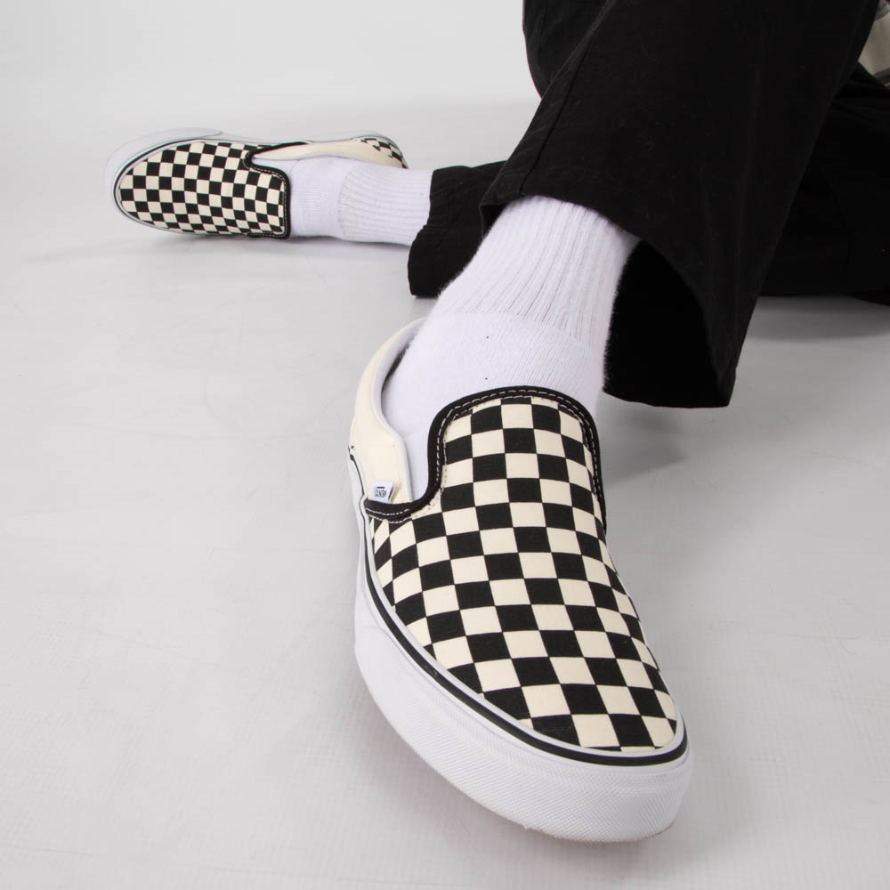 Schots Ironisch Vernederen Vans Slip-On Checkerboard Skate Shoe - Black / White | Journeys