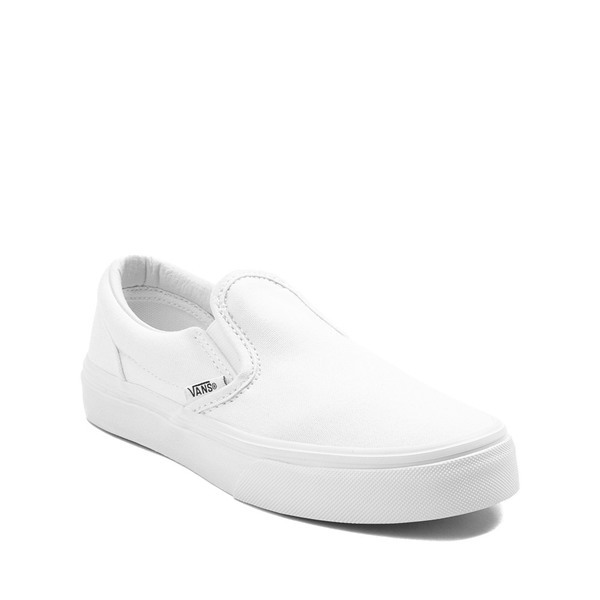 Vans Slip-On Skate Shoe - Little Kid - White Monochrome