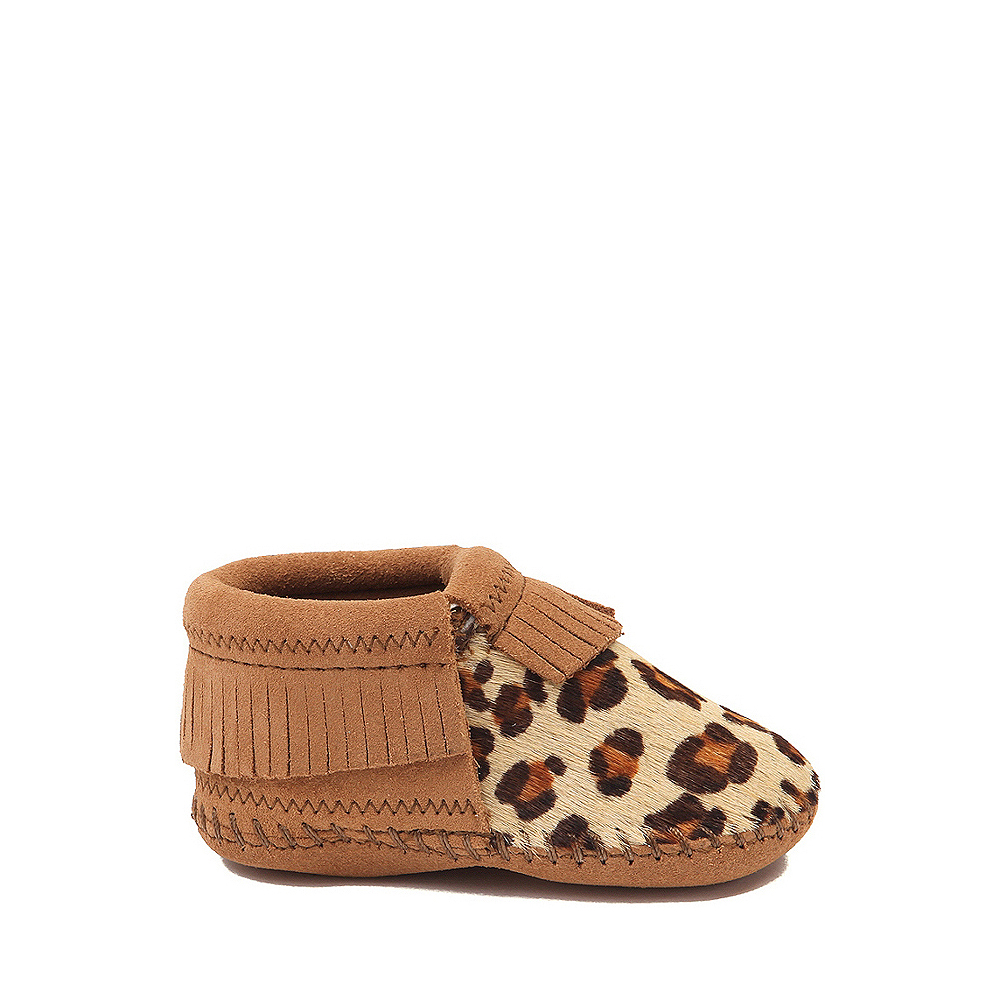 Minnetonka Riley Leopard Bootie - Baby / Toddler - Tan / Leopard