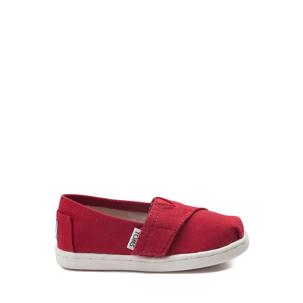 TOMS Alpargata Slip On Casual Shoe - Baby / Toddler / Little Kid - Red