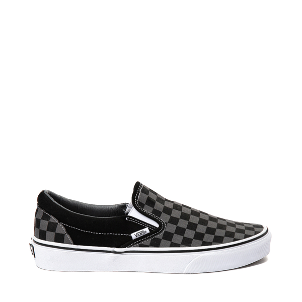 Vans Slip-On Checkerboard Skate Shoe - Gray / Black | Journeys