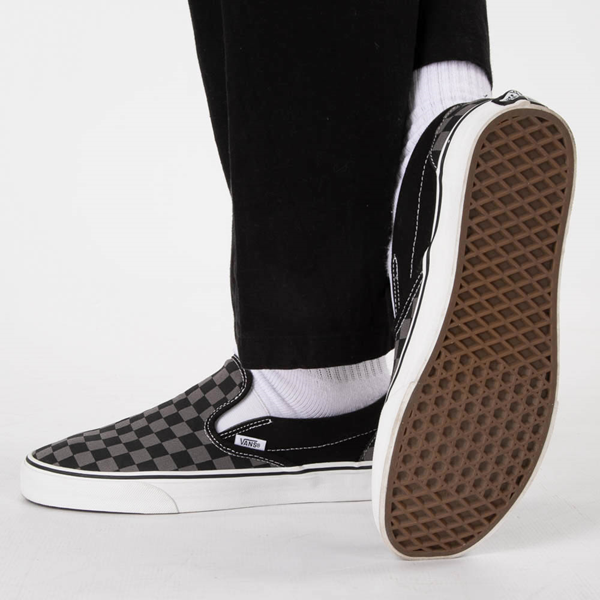 Main view of Vans Slip-On Checkerboard Skate Shoe - Gray / Black