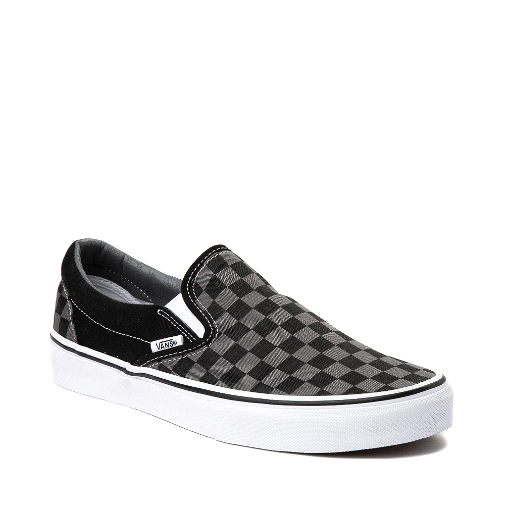 برنامج الاحمر Vans Slip On Checkerboard Skate Shoe - Gray / Black برنامج الاحمر