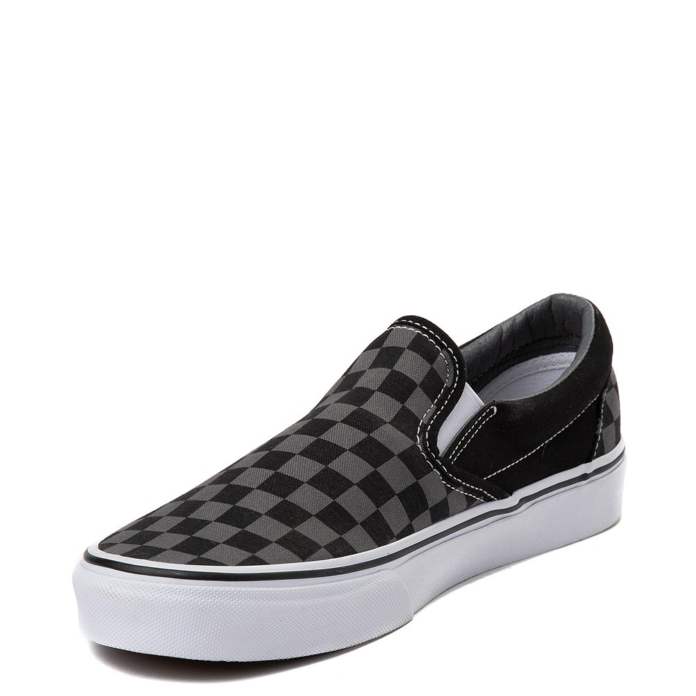 Vans Slip On Checkerboard Skate Shoe - Gray / Black | Journeys