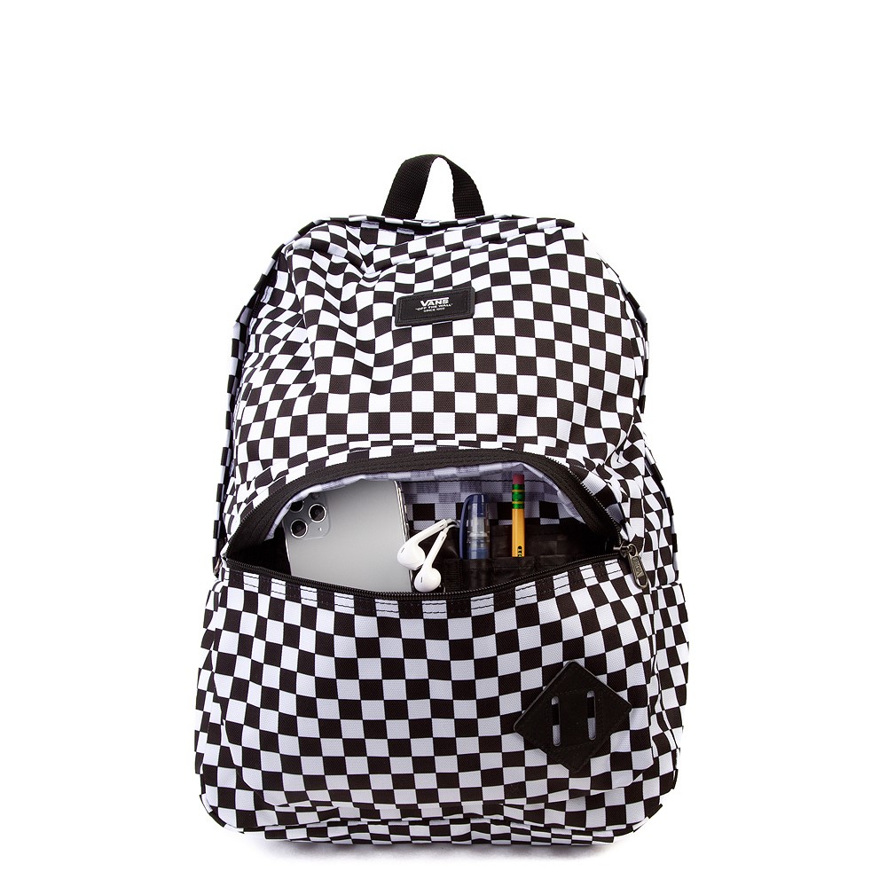 Vans Old Skool Checkerboard Backpack - Black / White | Journeys