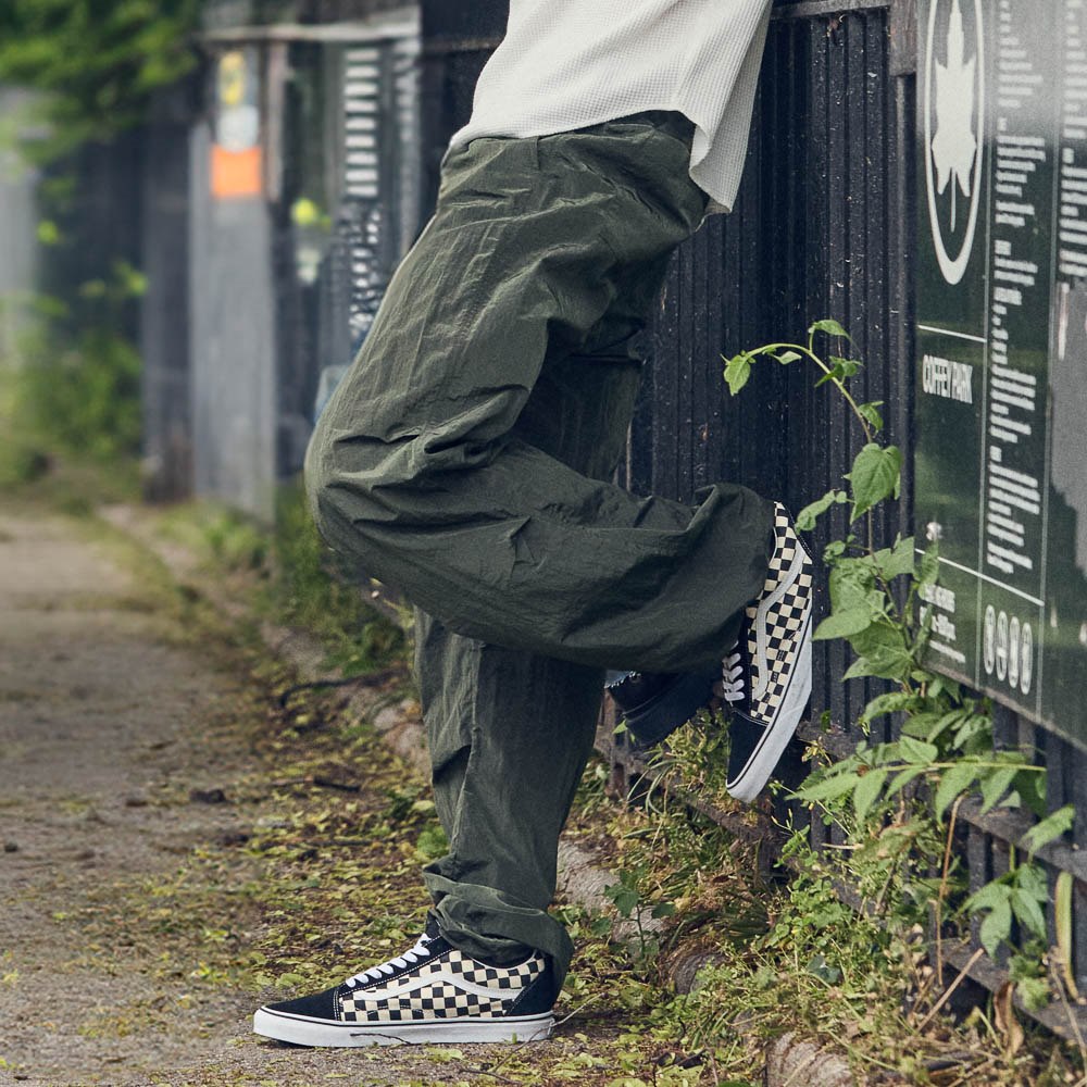 Vans Old Skool Checkerboard Skate Shoe - Black / White | Journeys