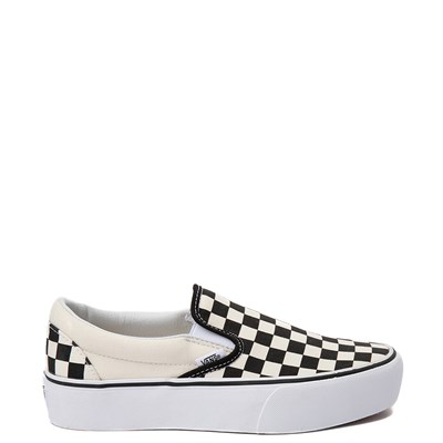 Main view of Vans Slip On Checkerboard Platform Skate Shoe - Black