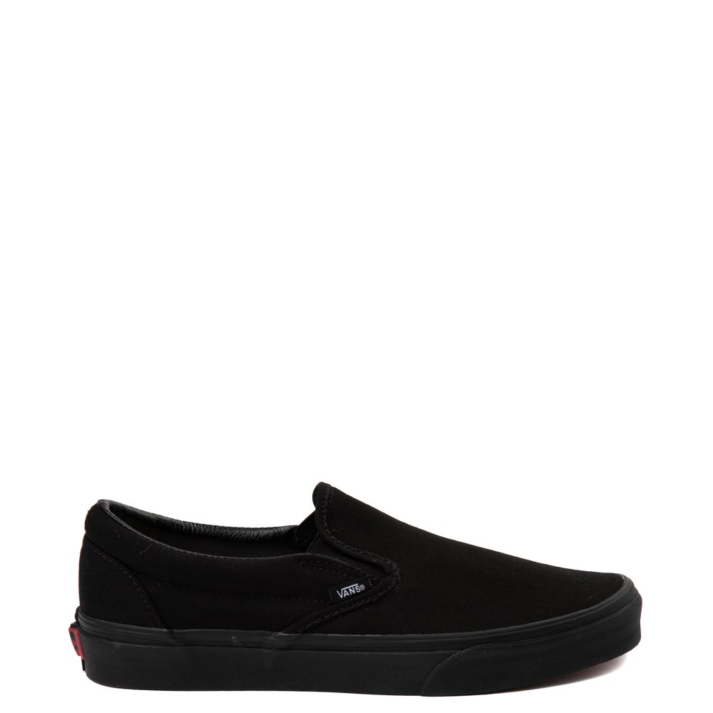 black vans slide on