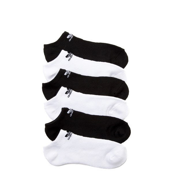Main view of Mens adidas Low Cut Socks 6 Pack - White / Black