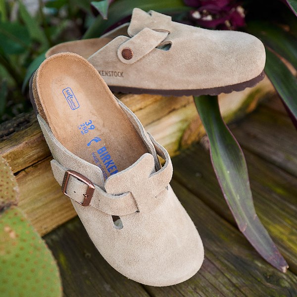 Womens Birkenstock Boston Soft Footbed Clog - Taupe