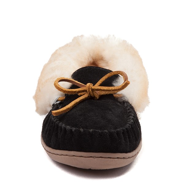 Womens Minnetonka Alpine Sheepskin Moc Casual Shoe - Black | Journeys