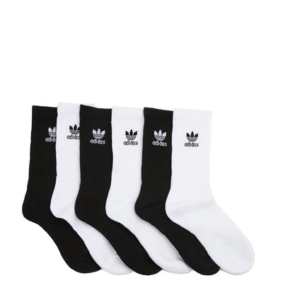 adidas Originals Trefoil Footies 6 Pack - Big Kid - Black / White