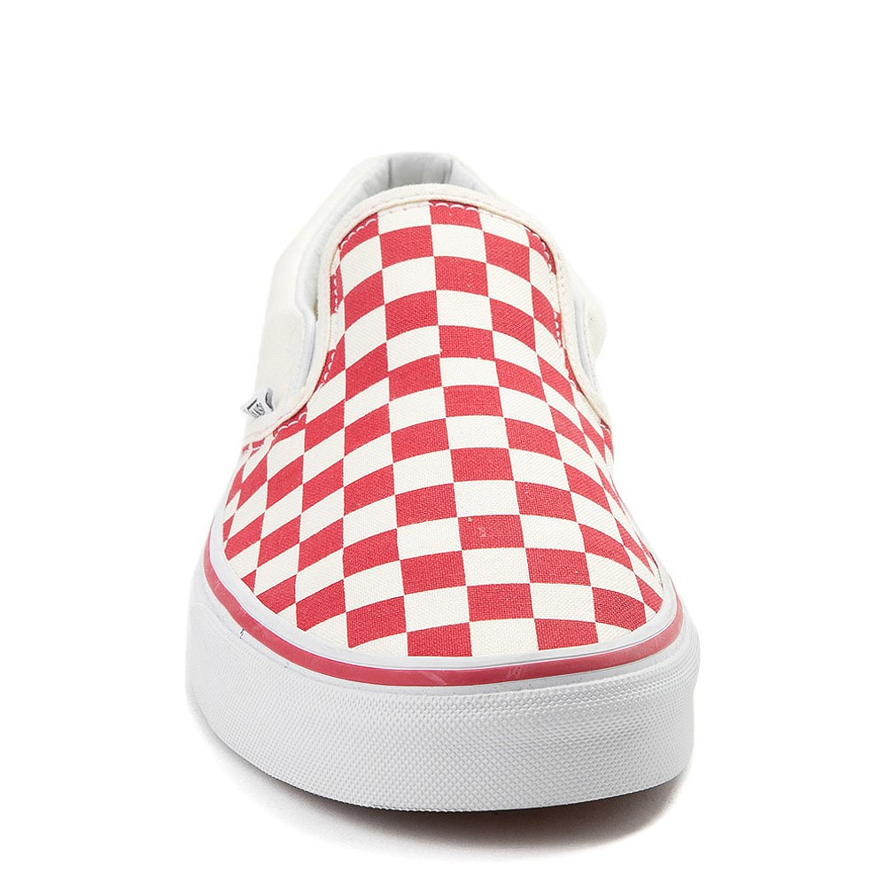 vans classic slip on checkerboard red blue & yellow skate shoes