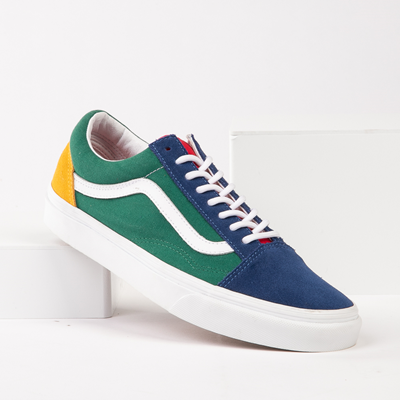 Blue and yellow store vans