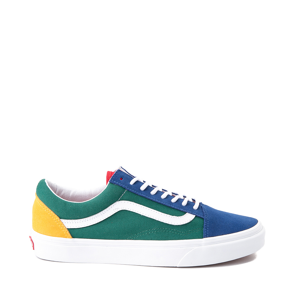 Vans Old Skool Skate Shoe - Blue / Green / Yellow رضاعة بالانجليزي