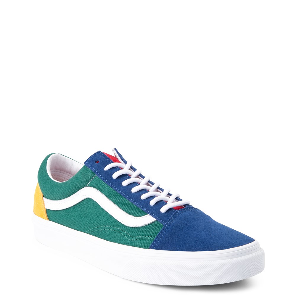 green blue yellow and red vans 