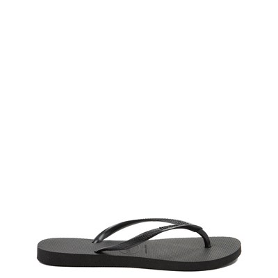 ladies black slim havaianas