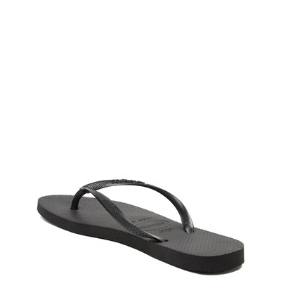 ladies black slim havaianas