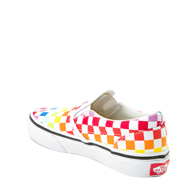 Alternate view of Vans Slip On Rainbow Checkerboard Skate Shoe  - Little Kid - Multi
