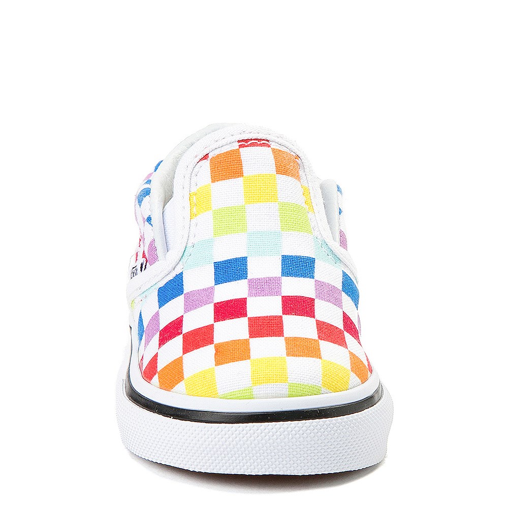 youth vans slip on rainbow chex skate shoe